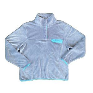 JACHS Cabin‎ Sweater Pullover Womens Long Sleeve 1/4 Gray Fleece Medium Casual